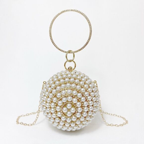 Handbags - Evening bags Gold Geometric Pearl Round